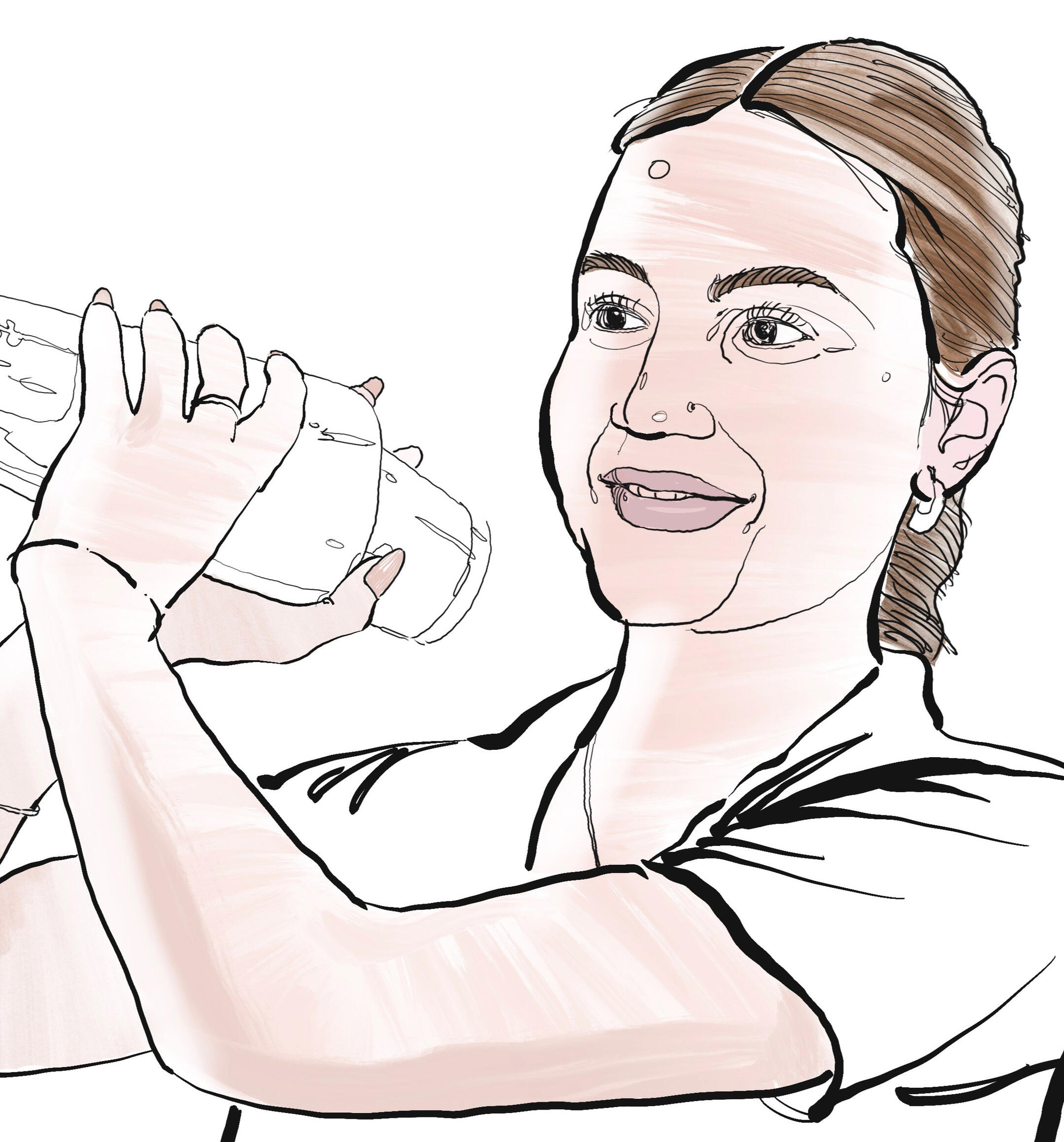 Young working bartender